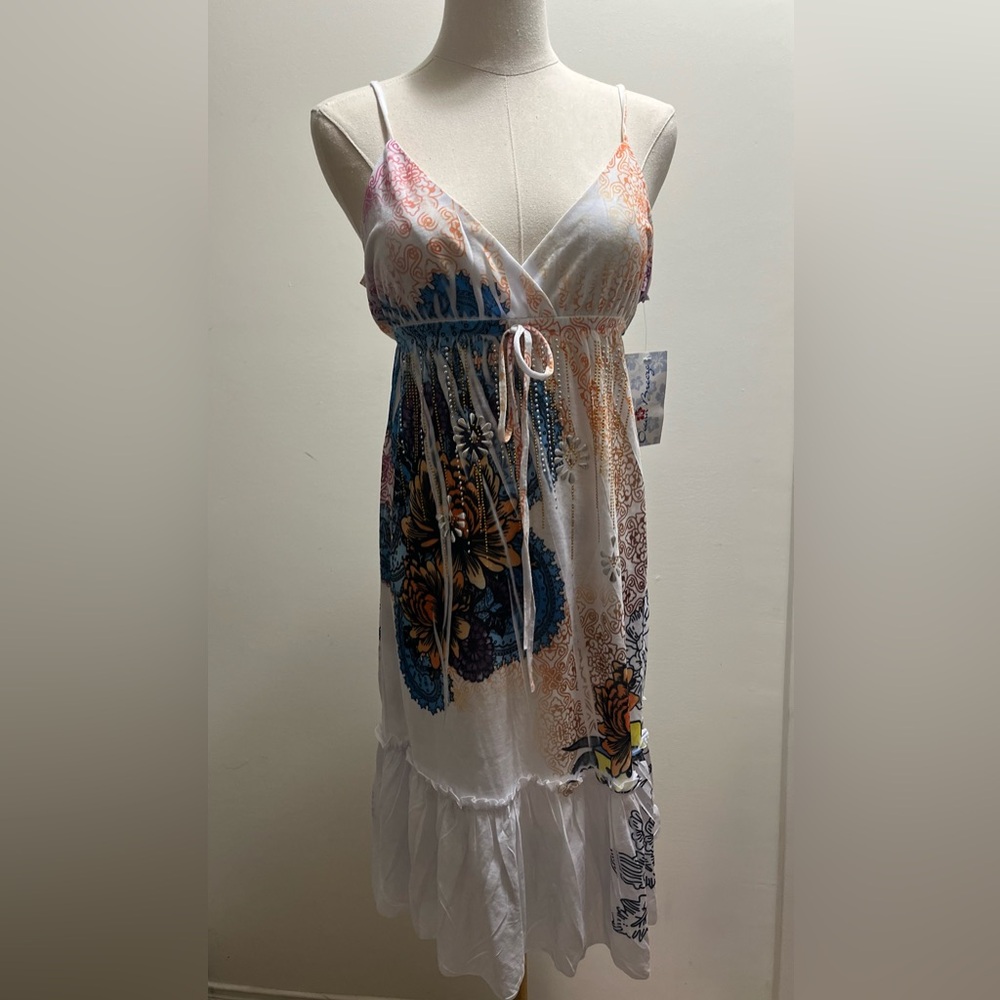Ocean breeze Colorful Sleeveless Summer Dress sz S